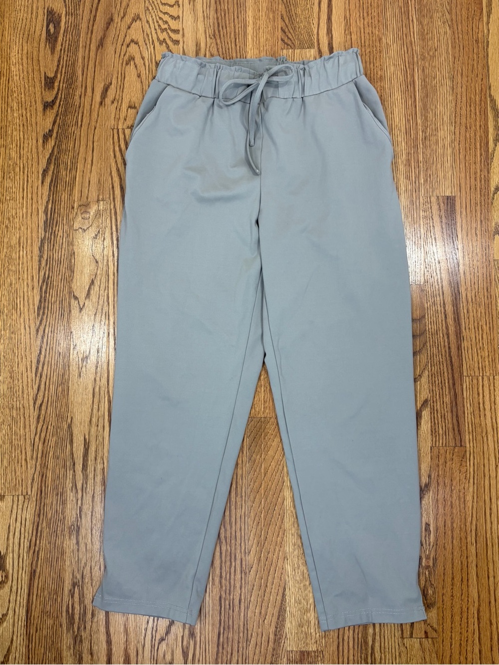 Joie Drawstring Casual Pants in Light Gray (M)